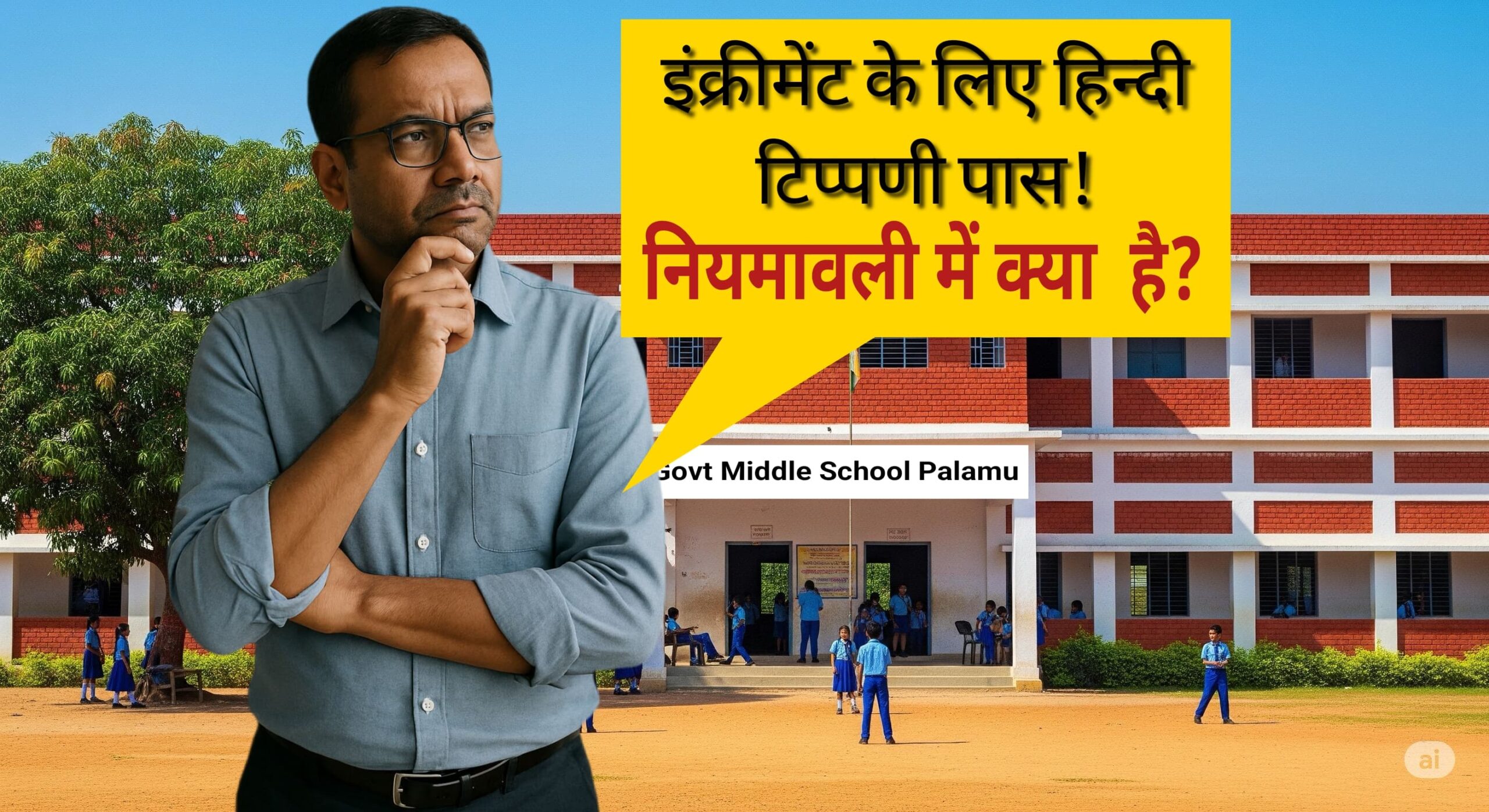 वेतन वृद्धि के लिए हिन्दी टिप्पणी