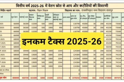 Income Tax Slab 2025-26 : आपकी सैलरी पर कितना टैक्स लगेगा ? यहां चेक करें।